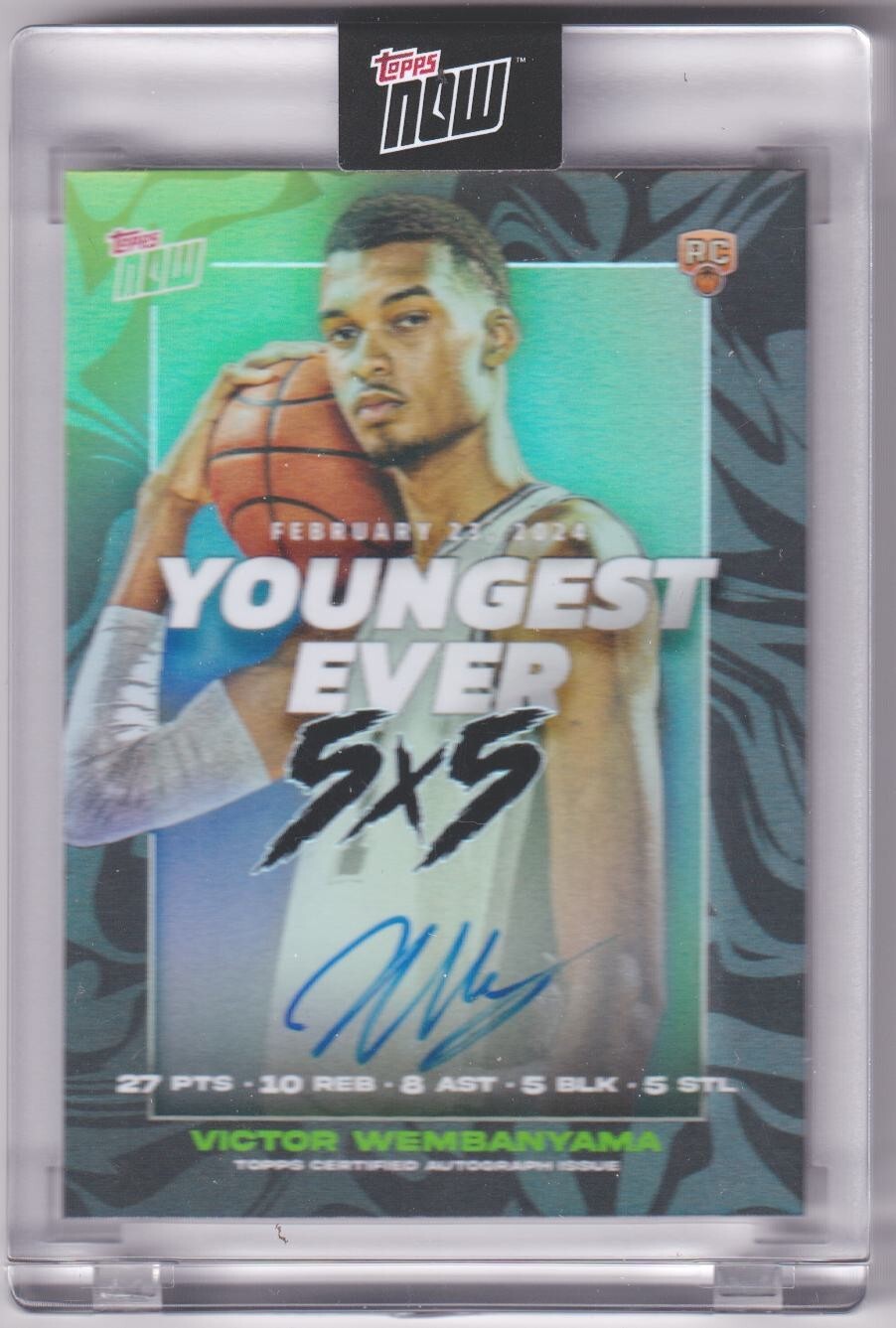 VICTOR WEMBANYAMA 2023-24 Topps Now RC Rookie Autograph Auto SP #/99 - SPURS