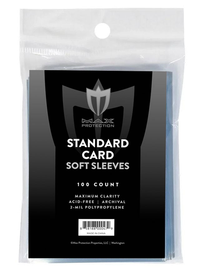 1000ct (10 Packs) Max Pro Black Label Soft Card Sleeves for Standard Size Trading Cards - Columbia Hobby - Sports Card Boxes - Toploaders - Card Savers