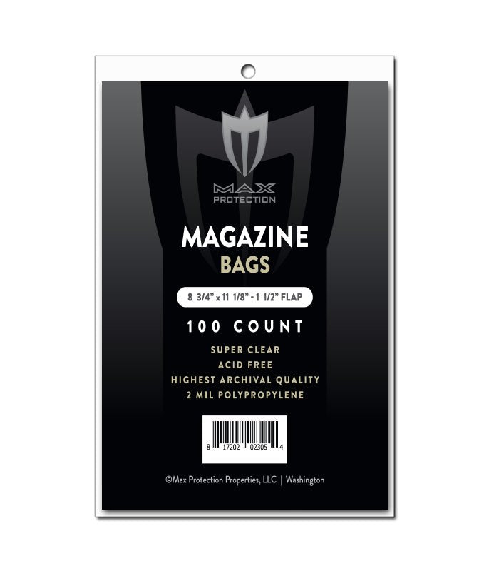 1000ct Case Magazine Bags - 8 - 3/4x11 - 1/8 - Columbia Hobby - Sports Card Boxes - Toploaders - Card Savers