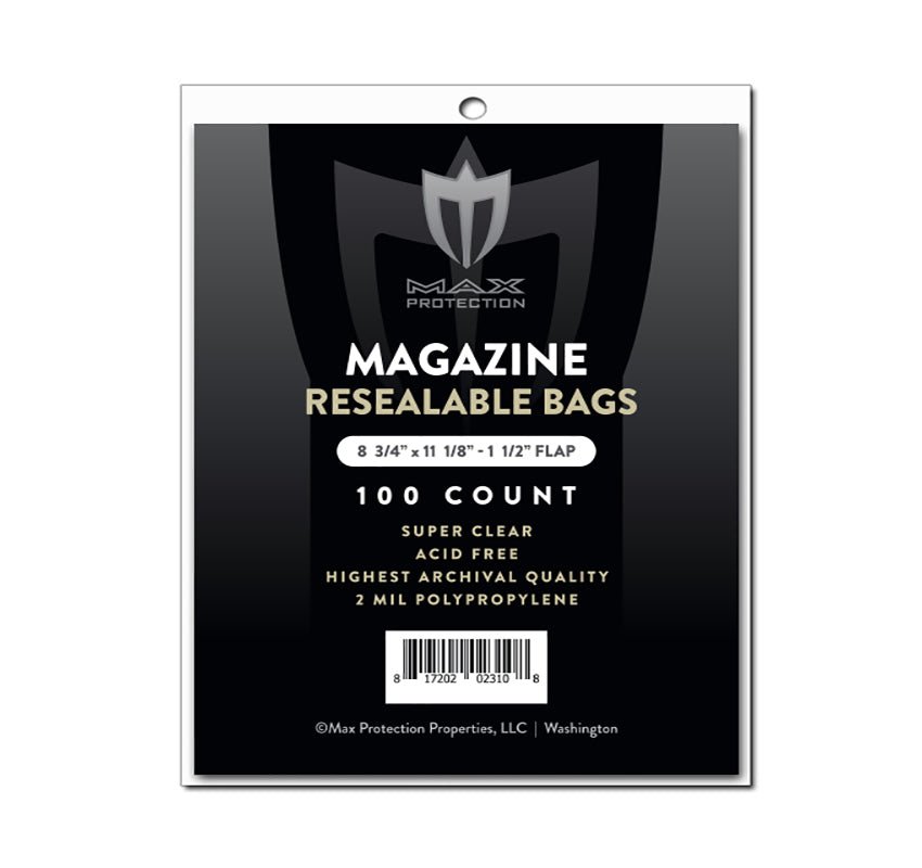 1000ct Case Resealable Magazine Bags - 8 - 3/4x11 - 1/8 - Columbia Hobby - Sports Card Boxes - Toploaders - Card Savers