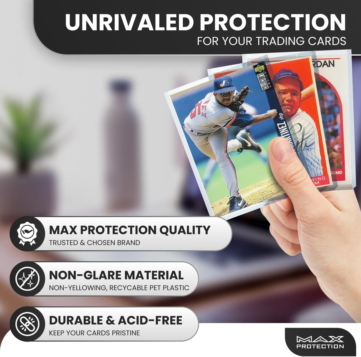 1000ct Case Ultra Max Pro 55pt Trading Card Toploaders | Crystal Clear Holders - Columbia Hobby - Sports Card Boxes - Toploaders - Card Savers