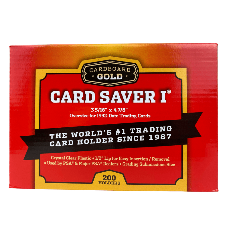 200ct Card Saver 1 Red Box semi rigid holders
Cardboard Gold semi-rigid card savers for grading PSA
Card Saver 1 by Cardboard Gold clear holder pack