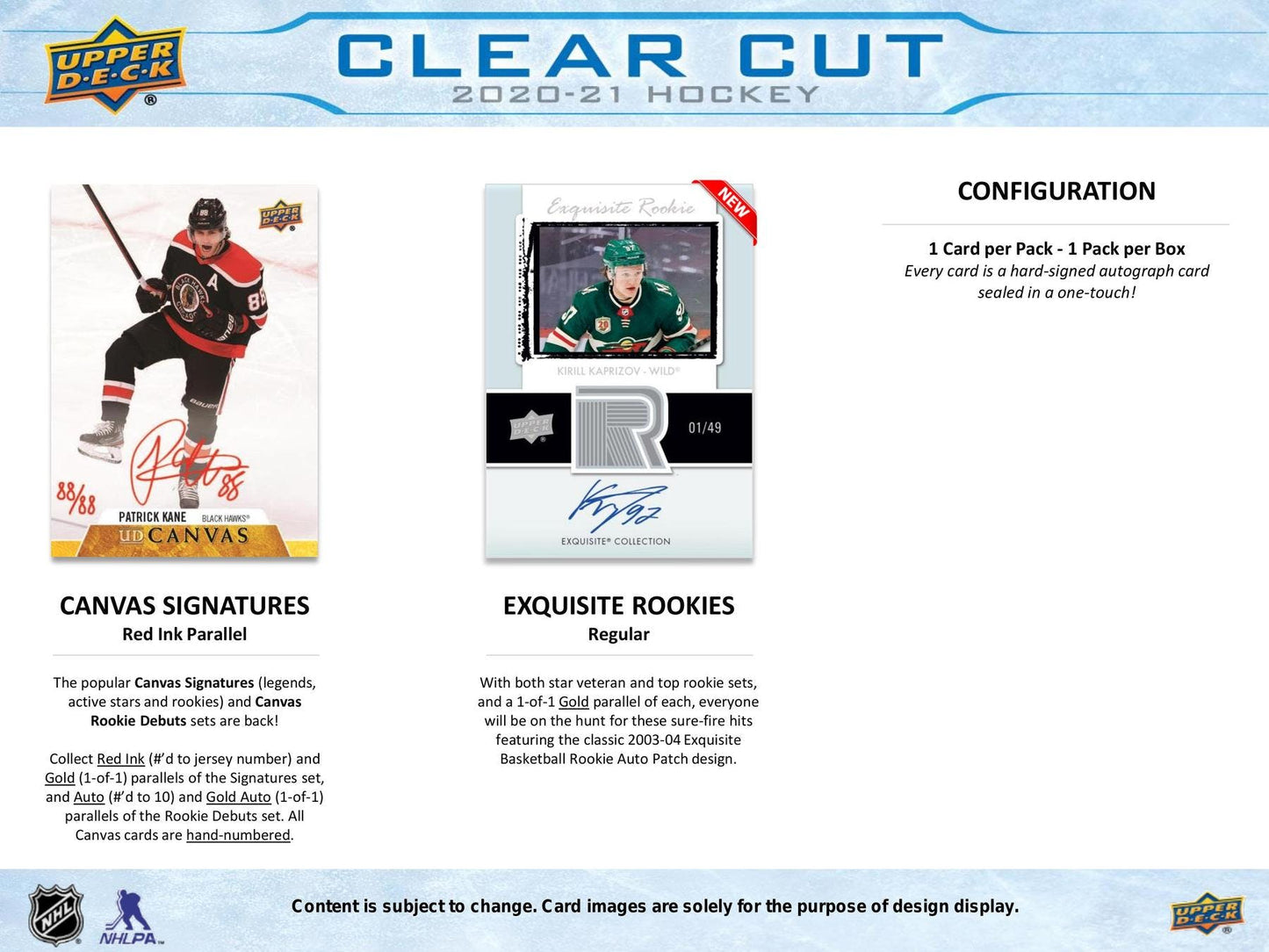 2020 - 21 Upper Deck Clear Cut Hockey Hobby Box - Columbia Hobby - Sports Card Boxes - Toploaders - Card Savers