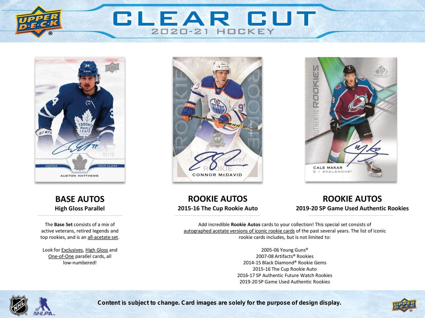 2020 - 21 Upper Deck Clear Cut Hockey Hobby Box - Columbia Hobby - Sports Card Boxes - Toploaders - Card Savers