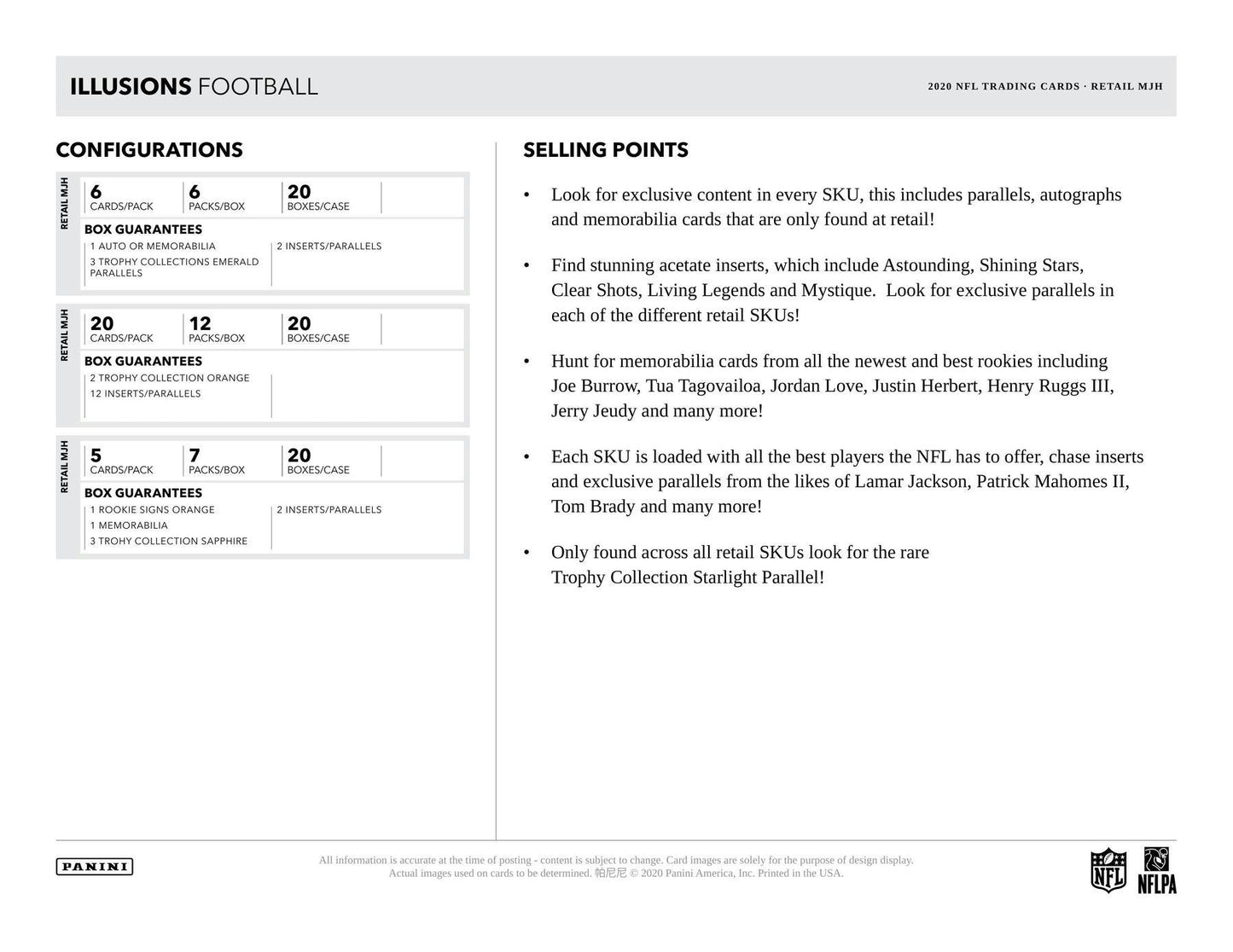 2020 Panini Illusions Football Mega Box - Columbia Hobby - Sports Card Boxes - Toploaders - Card Savers