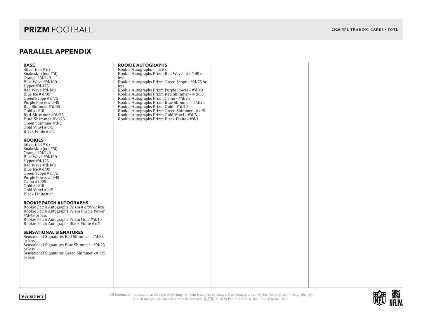 2020 Panini Prizm Football 1st Off The Line FOTL Hobby Box - Columbia Hobby - Sports Card Boxes - Toploaders - Card Savers