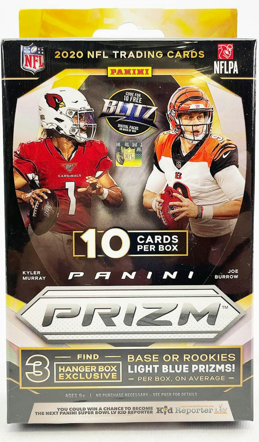2020 Panini Prizm Football Hanger 10 - Card Box (Light Blue Prizms) - Columbia Hobby - Sports Card Boxes - Toploaders - Card Savers