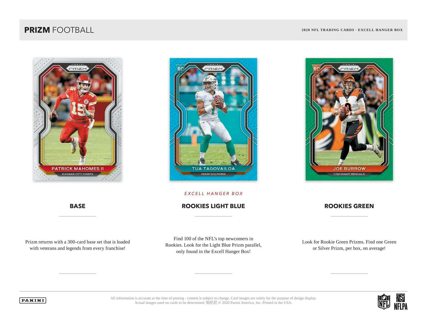 2020 Panini Prizm Football Hanger 10 - Card Box (Light Blue Prizms) - Columbia Hobby - Sports Card Boxes - Toploaders - Card Savers