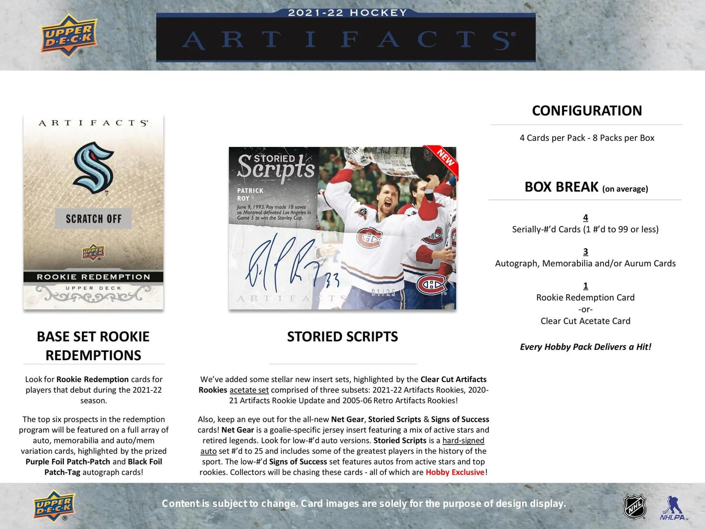 2021 - 22 Upper Deck Artifacts Hockey Hobby Box - Columbia Hobby - Sports Card Boxes - Toploaders - Card Savers
