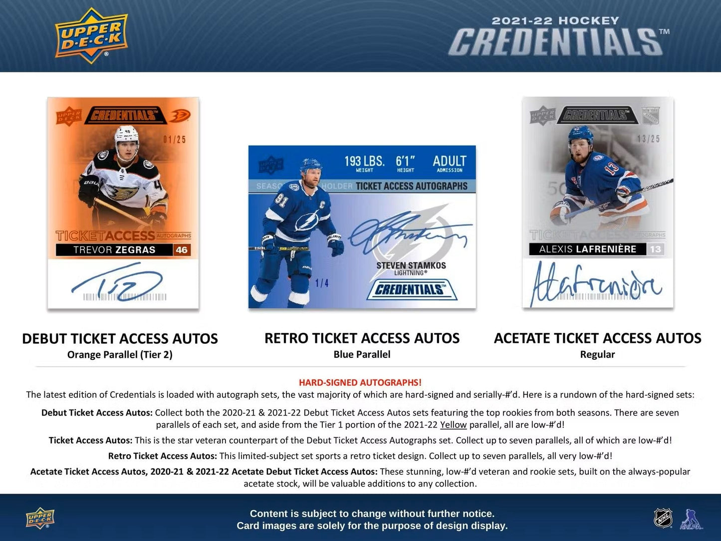 2021 - 22 Upper Deck Credentials Hockey Hobby Box - Columbia Hobby - Sports Card Boxes - Toploaders - Card Savers