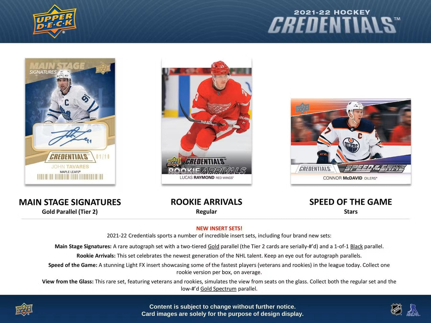 2021 - 22 Upper Deck Credentials Hockey Hobby Box - Columbia Hobby - Sports Card Boxes - Toploaders - Card Savers