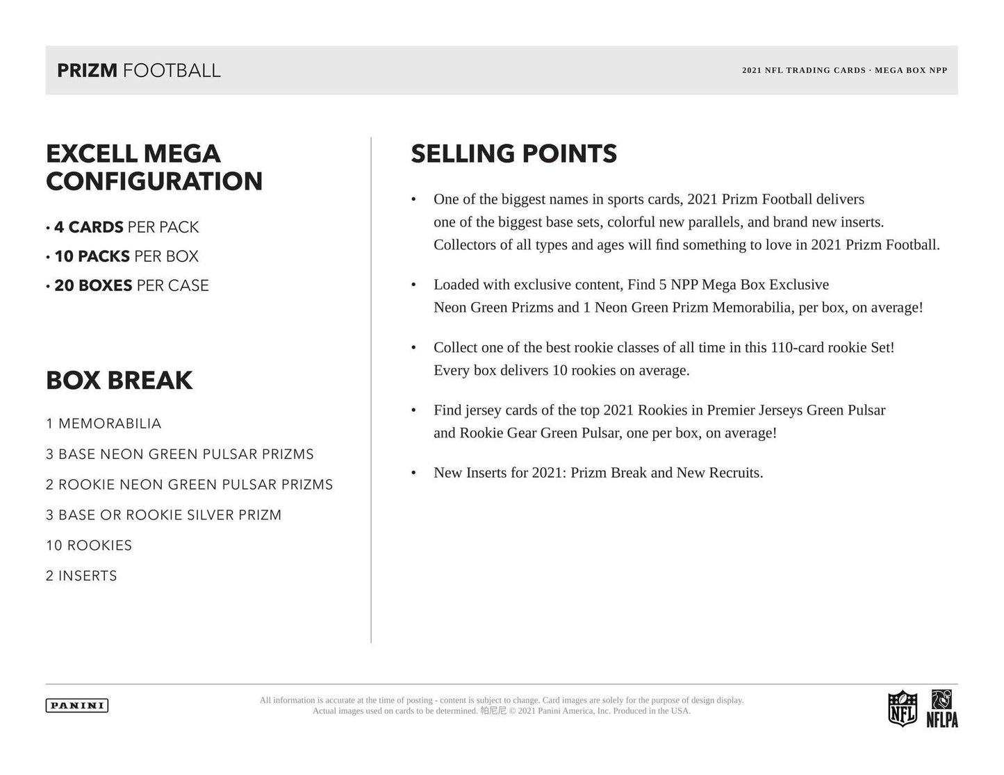 2021 Panini Prizm Football Mega Box (Neon Green Pulsar!) - Columbia Hobby - Sports Card Boxes - Toploaders - Card Savers