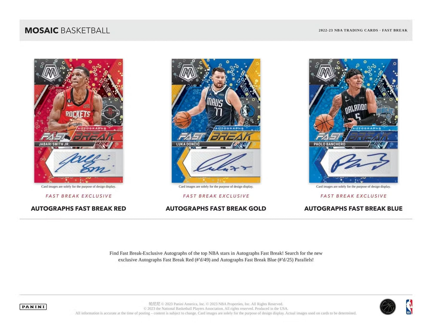 2022 - 23 Panini Mosaic Basketball Fast Break Box - Columbia Hobby - Sports Card Boxes - Toploaders - Card Savers