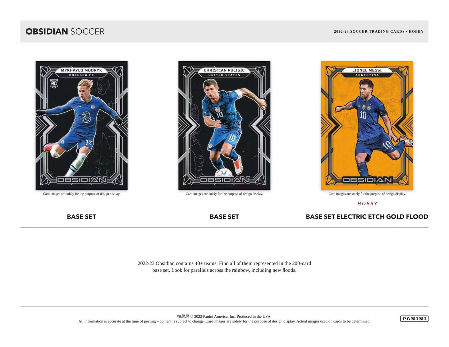 2022 - 23 Panini Obsidian Soccer Hobby Box - Columbia Hobby - Sports Card Boxes - Toploaders - Card Savers