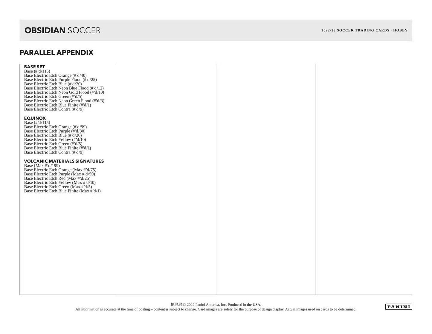 2022 - 23 Panini Obsidian Soccer Hobby Box - Columbia Hobby - Sports Card Boxes - Toploaders - Card Savers