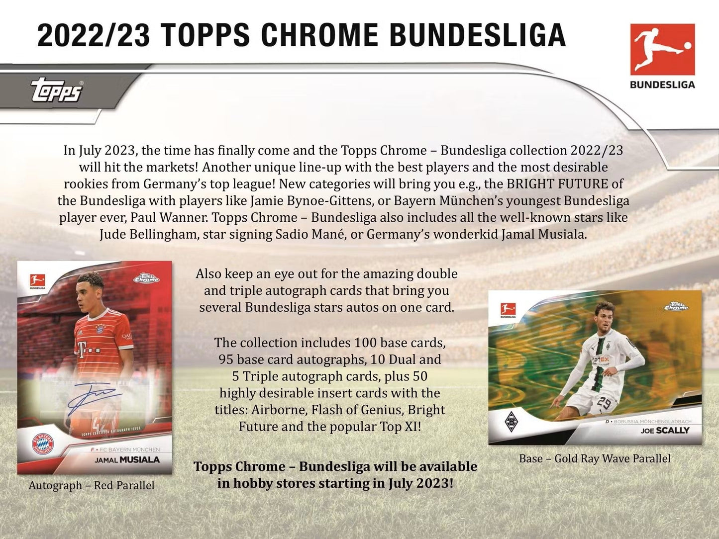 2022 - 23 Topps Chrome Bundesliga Soccer Hobby Box - Columbia Hobby - Sports Card Boxes - Toploaders - Card Savers