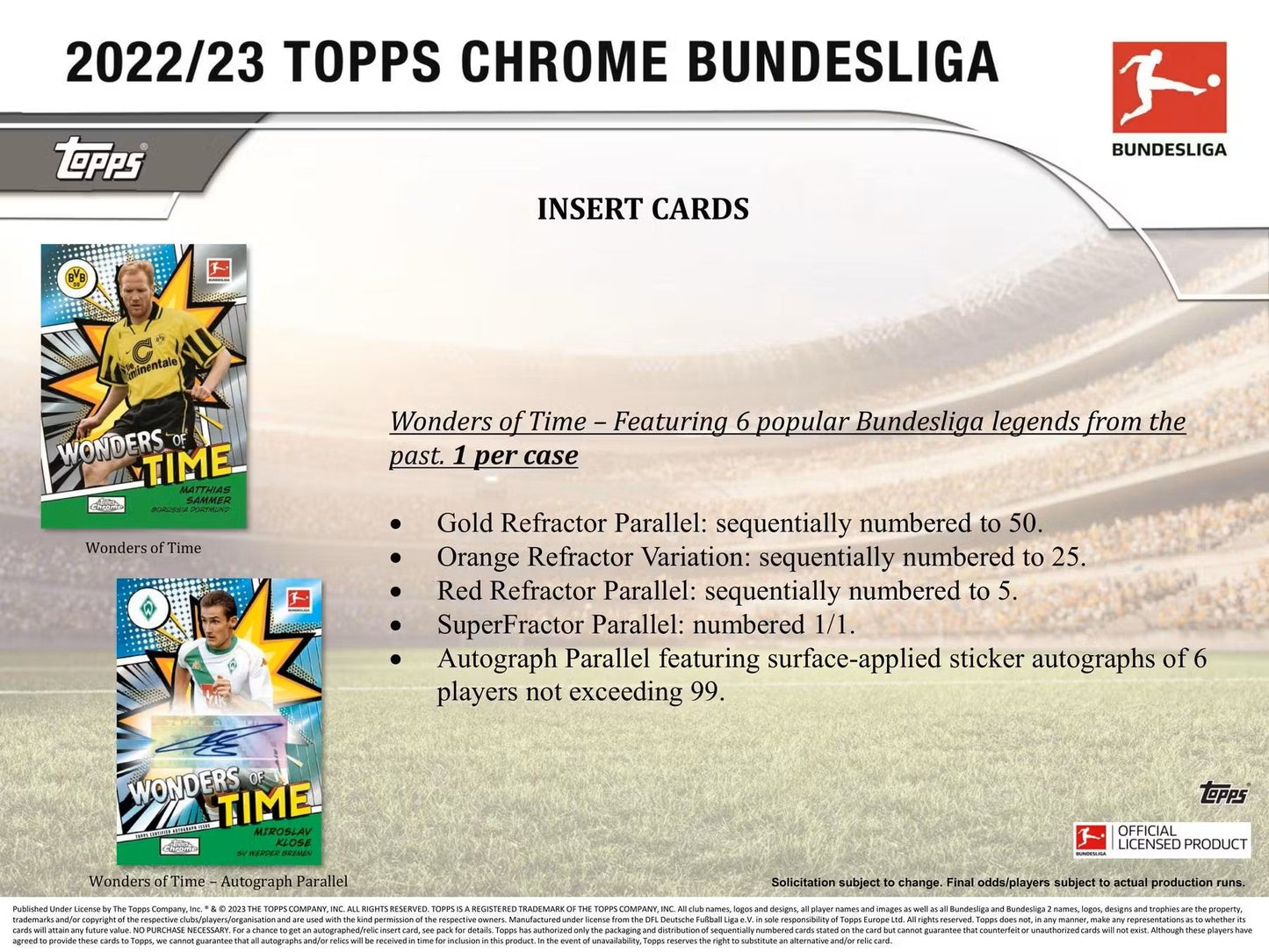 2022 - 23 Topps Chrome Bundesliga Soccer Hobby Box - Columbia Hobby - Sports Card Boxes - Toploaders - Card Savers