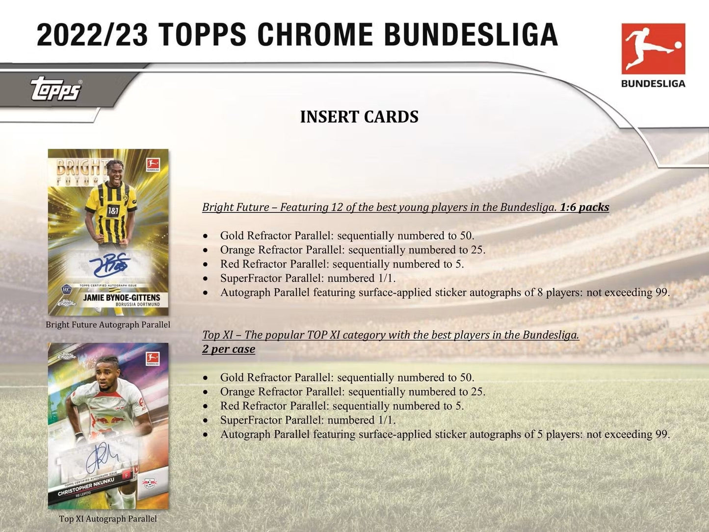 2022 - 23 Topps Chrome Bundesliga Soccer Hobby Box - Columbia Hobby - Sports Card Boxes - Toploaders - Card Savers