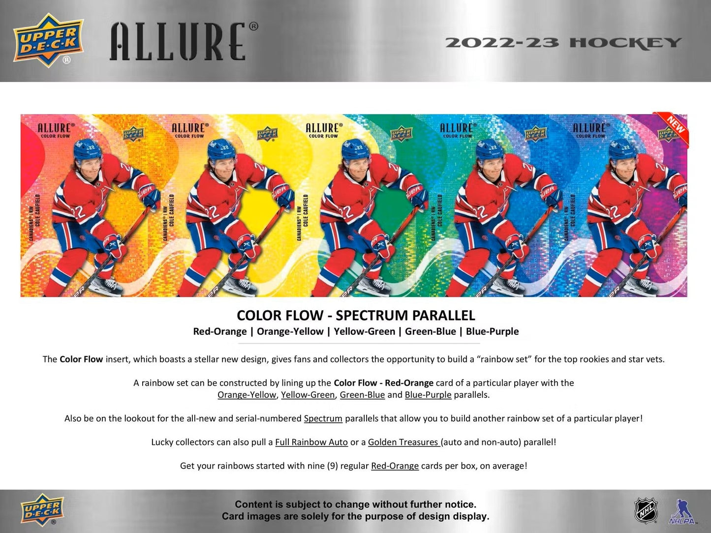 2022 - 23 Upper Deck Allure Hockey Hobby Box - Columbia Hobby - Sports Card Boxes - Toploaders - Card Savers