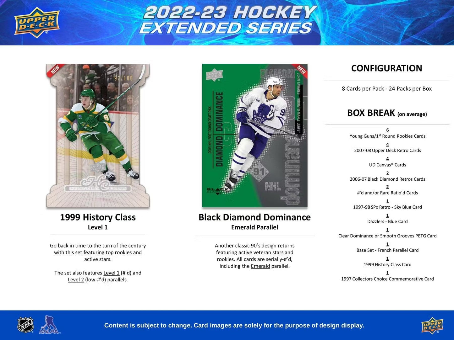2022 - 23 Upper Deck Extended Series Hockey Hobby Box - Columbia Hobby - Sports Card Boxes - Toploaders - Card Savers