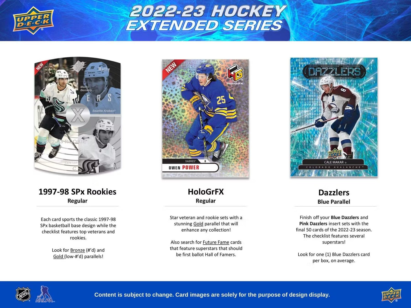 2022 - 23 Upper Deck Extended Series Hockey Hobby Box - Columbia Hobby - Sports Card Boxes - Toploaders - Card Savers