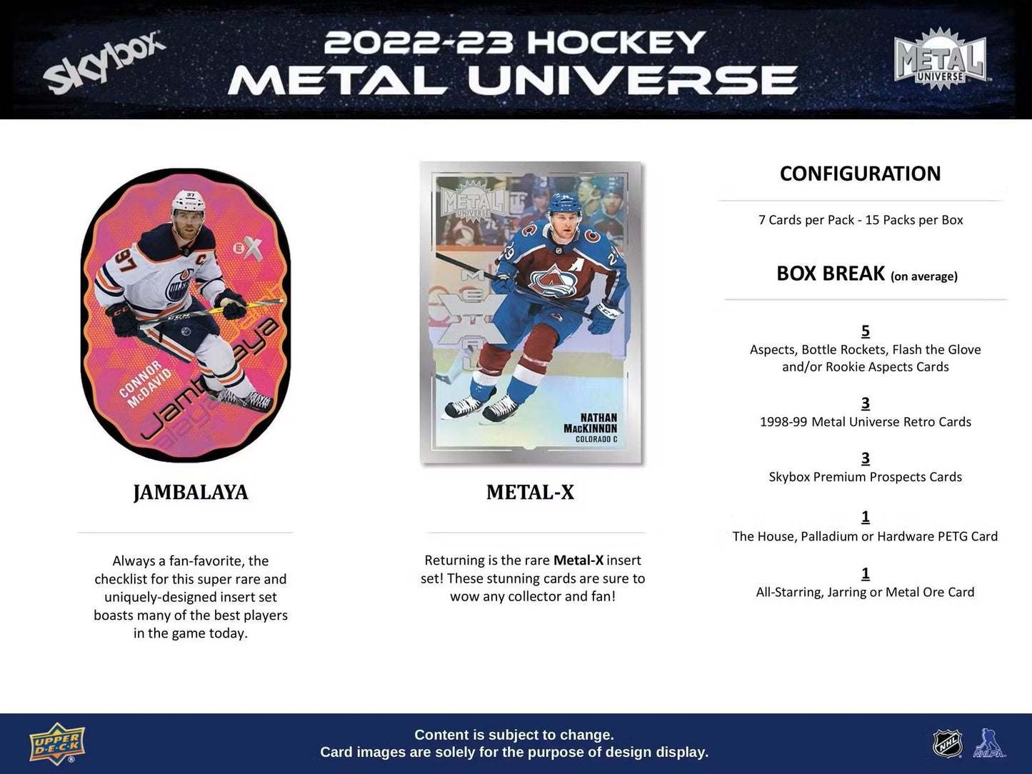 2022 - 23 Upper Deck Skybox Metal Universe Hockey Hobby Box - Columbia Hobby - Sports Card Boxes - Toploaders - Card Savers