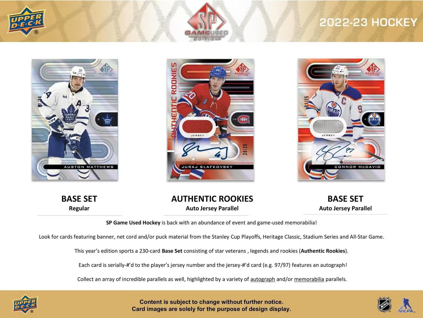 2022 - 23 Upper Deck SP Game Used Hockey Hobby Box - Columbia Hobby - Sports Card Boxes - Toploaders - Card Savers