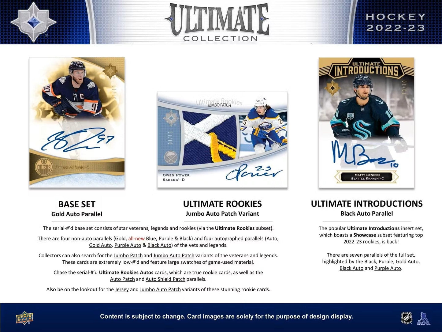 2022 - 23 Upper Deck Ultimate Collection Hockey Hobby Box - Columbia Hobby - Sports Card Boxes - Toploaders - Card Savers