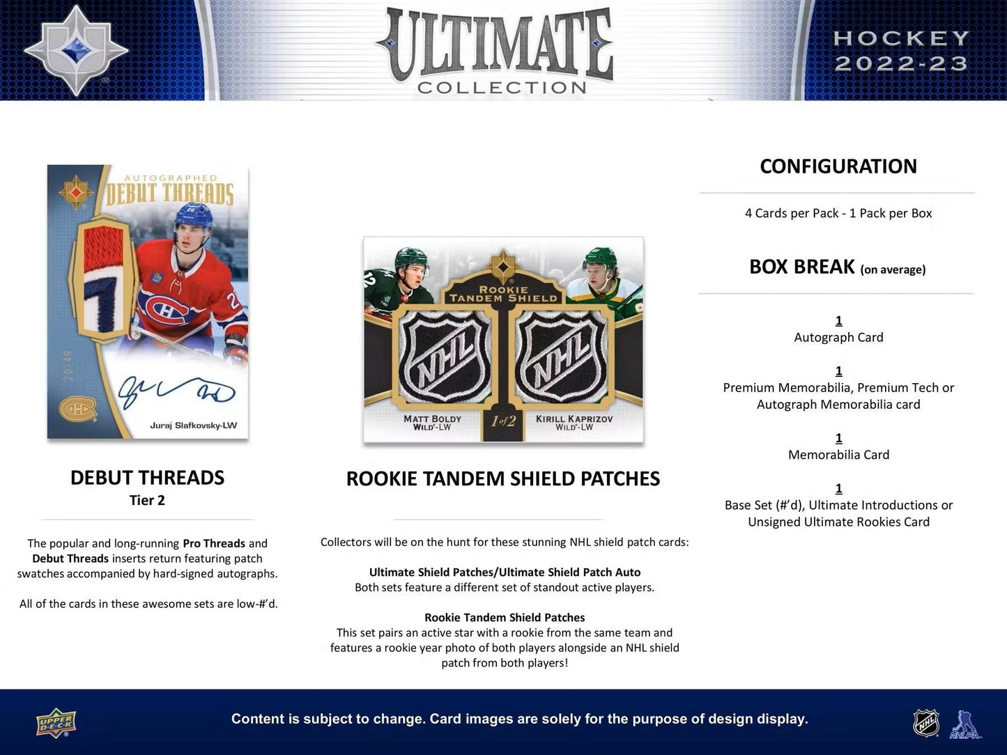 2022 - 23 Upper Deck Ultimate Collection Hockey Hobby Box - Columbia Hobby - Sports Card Boxes - Toploaders - Card Savers
