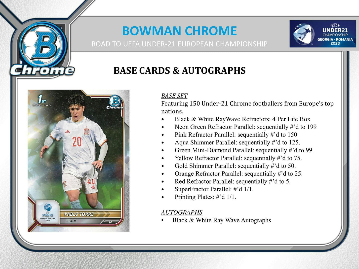 2022 Bowman Chrome Road to UEFA Under - 21 European Championship Soccer LITE Box - Columbia Hobby - Sports Card Boxes - Toploaders - Card Savers