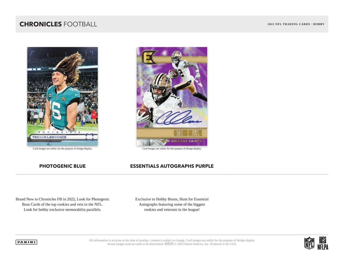 2022 Panini Chronicles Football Hobby Box - Columbia Hobby - Sports Card Boxes - Toploaders - Card Savers