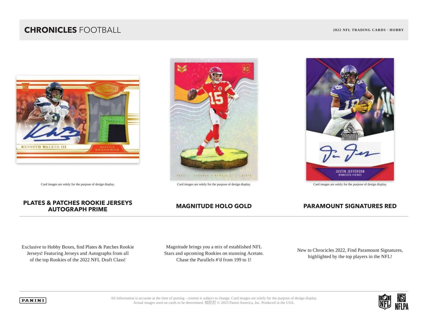 2022 Panini Chronicles Football Hobby Box - Columbia Hobby - Sports Card Boxes - Toploaders - Card Savers