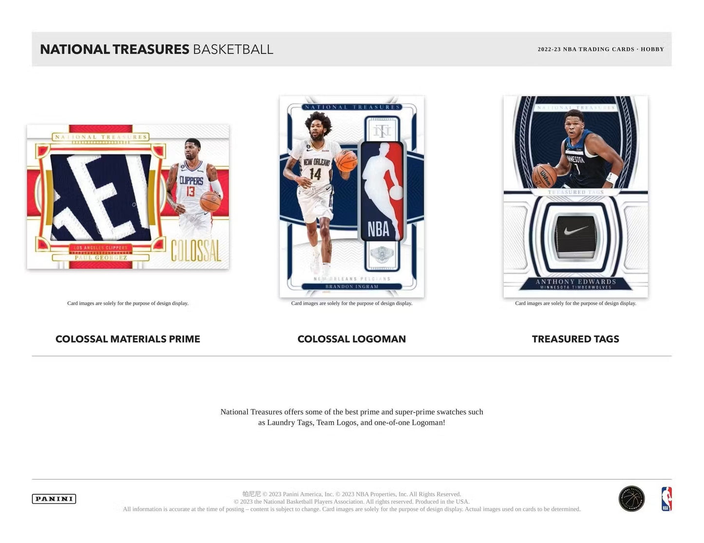 2022/23 Panini National Treasures Basketball Hobby Box - Columbia Hobby - Sports Card Boxes - Toploaders - Card Savers