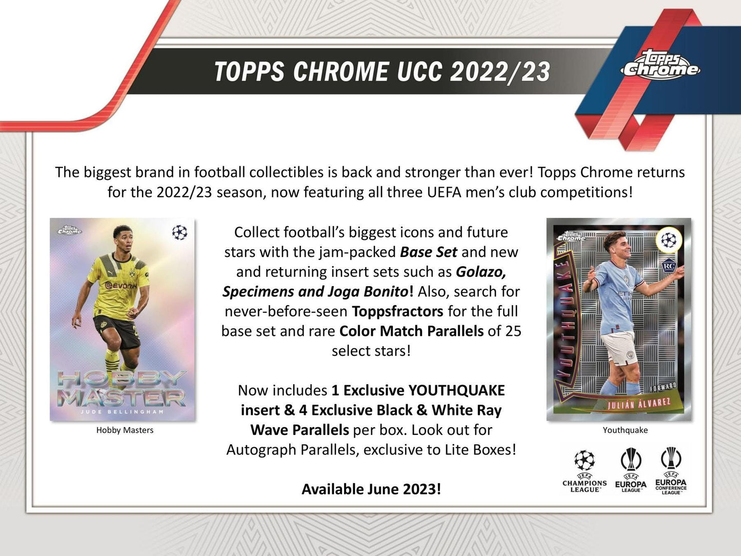 2022/23 Topps Chrome UEFA Club Competitions Soccer Hobby LITE Box - Columbia Hobby - Sports Card Boxes - Toploaders - Card Savers