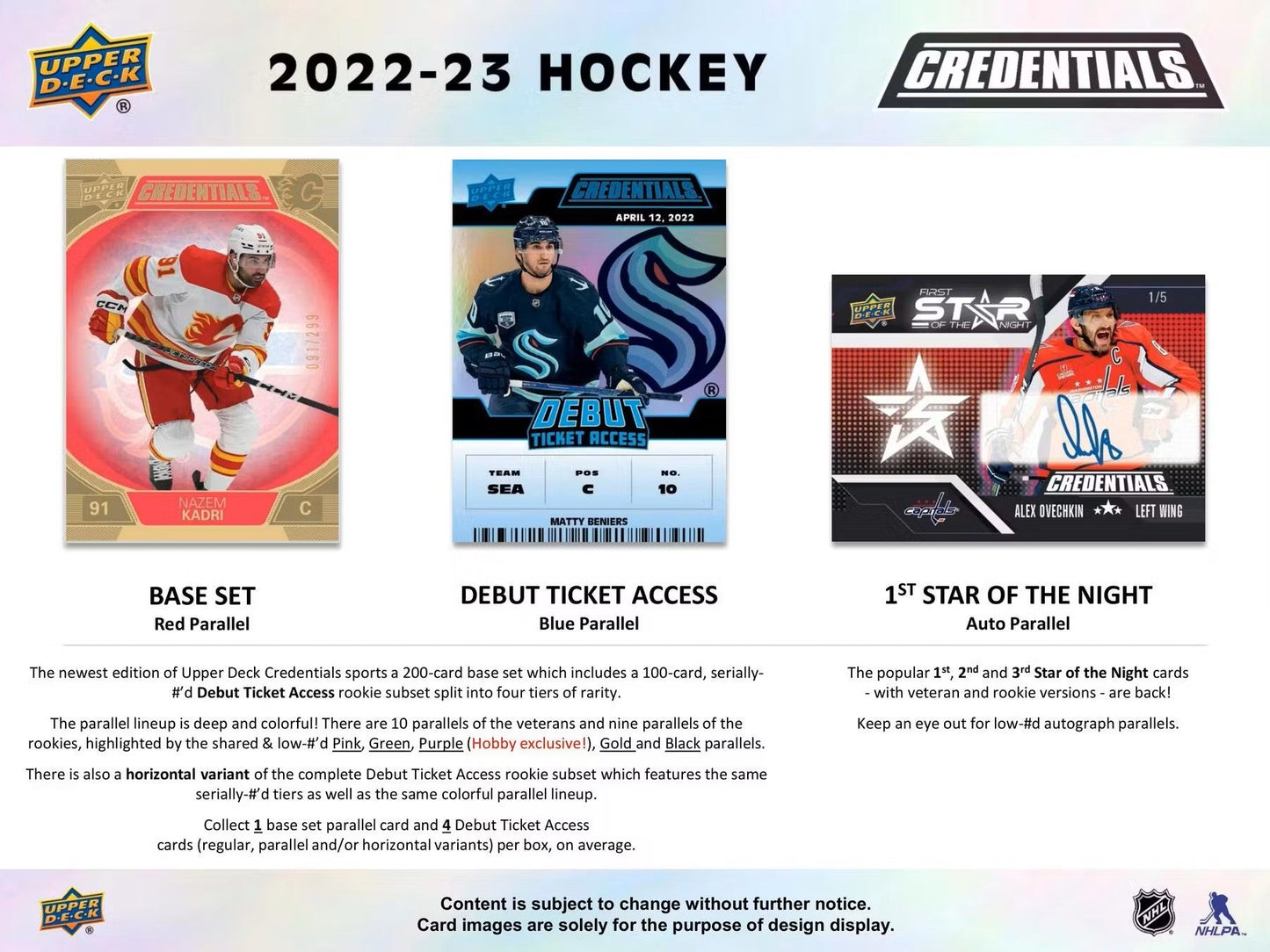2022/23 Upper Deck Credentials Hockey Hobby Box - Columbia Hobby - Sports Card Boxes - Toploaders - Card Savers