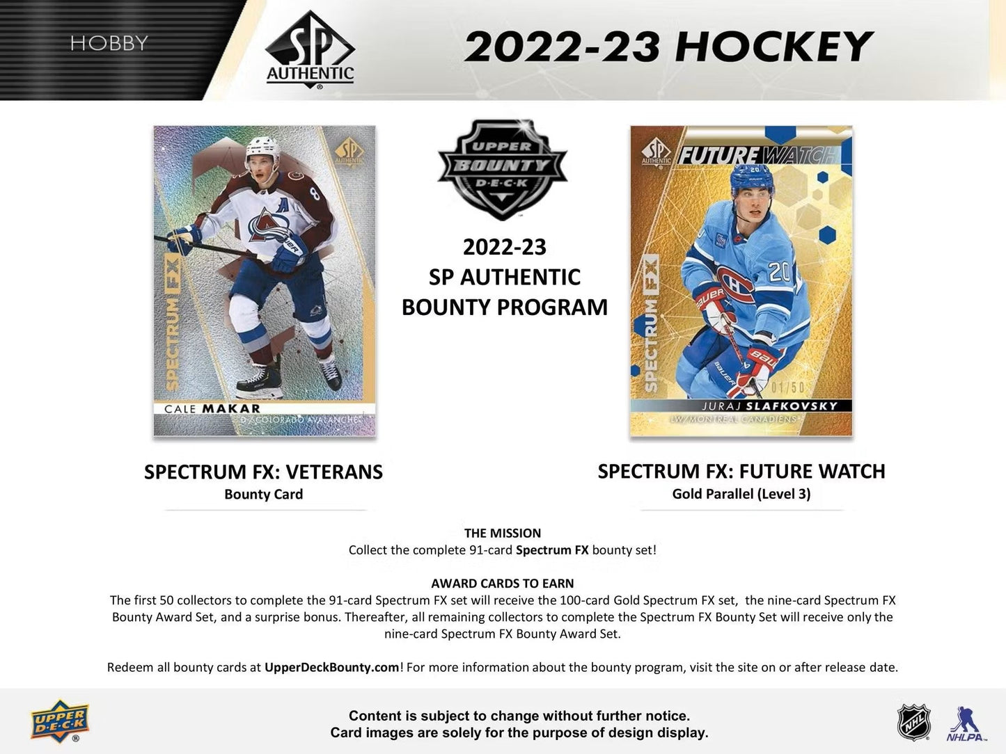 2022/23 Upper Deck SP Authentic Hockey Hobby Box - Columbia Hobby - Sports Card Boxes - Toploaders - Card Savers