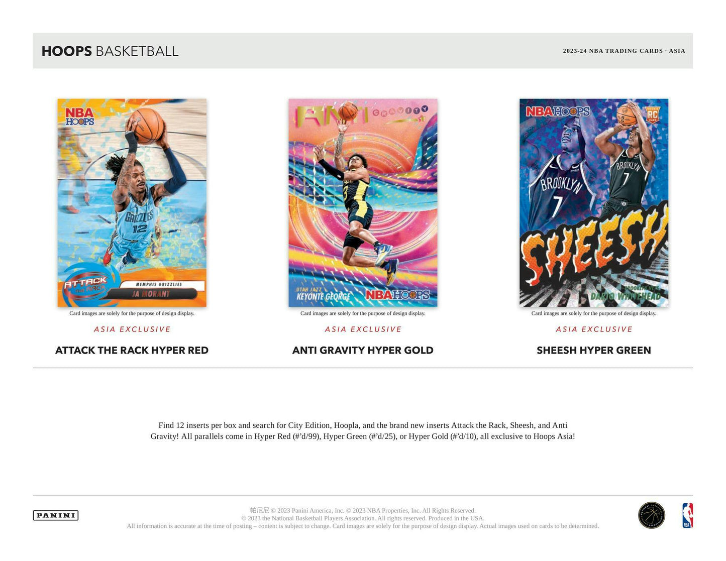 2023 - 24 Panini Hoops Basketball Asia Box - Columbia Hobby - Sports Card Boxes - Toploaders - Card Savers