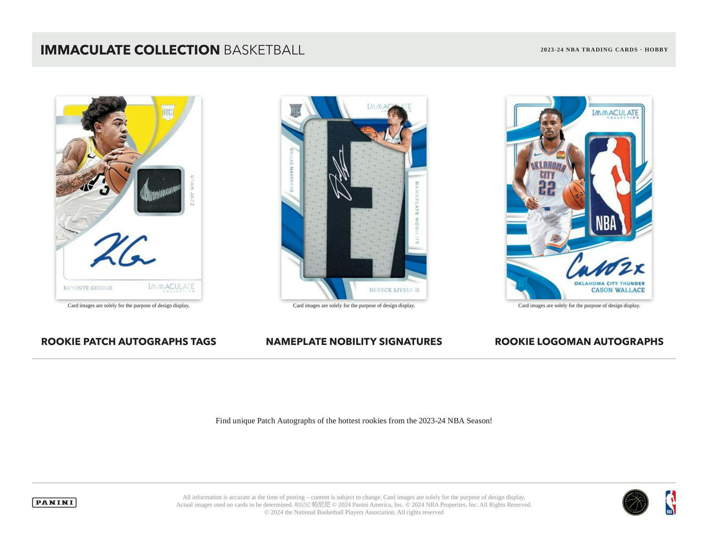 2023 - 24 Panini Immaculate Basketball Hobby Box - Columbia Hobby - Sports Card Boxes - Toploaders - Card Savers