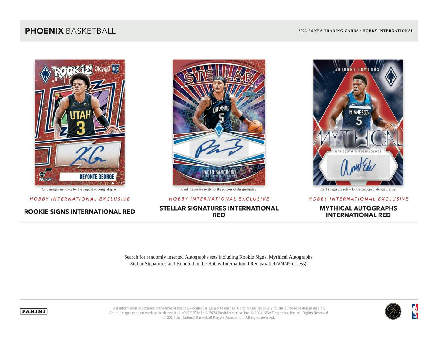 2023 - 24 Panini Phoenix Basketball International Hobby Box - Columbia Hobby - Sports Card Boxes - Toploaders - Card Savers