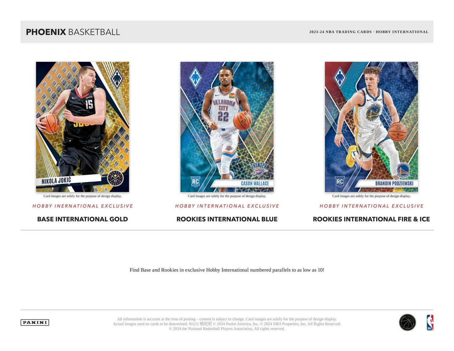 2023 - 24 Panini Phoenix Basketball International Hobby Box - Columbia Hobby - Sports Card Boxes - Toploaders - Card Savers