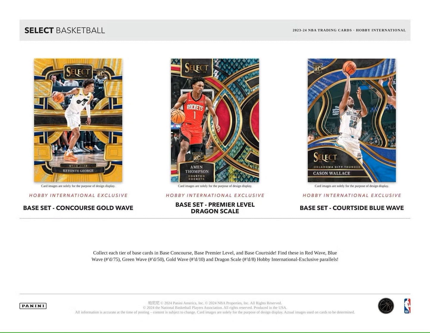 2023 - 24 Panini Select Basketball International Hobby Box - Columbia Hobby - Sports Card Boxes - Toploaders - Card Savers