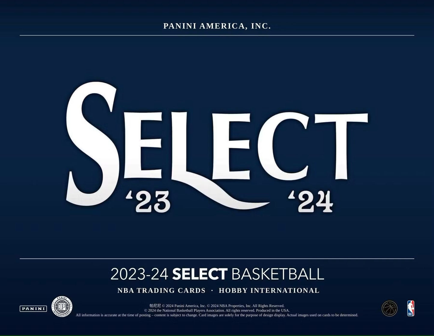 2023 - 24 Panini Select Basketball International Hobby Box - Columbia Hobby - Sports Card Boxes - Toploaders - Card Savers