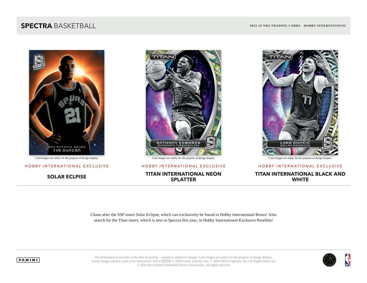 2023 - 24 Panini Spectra Basketball International Hobby Box - Columbia Hobby - Sports Card Boxes - Toploaders - Card Savers