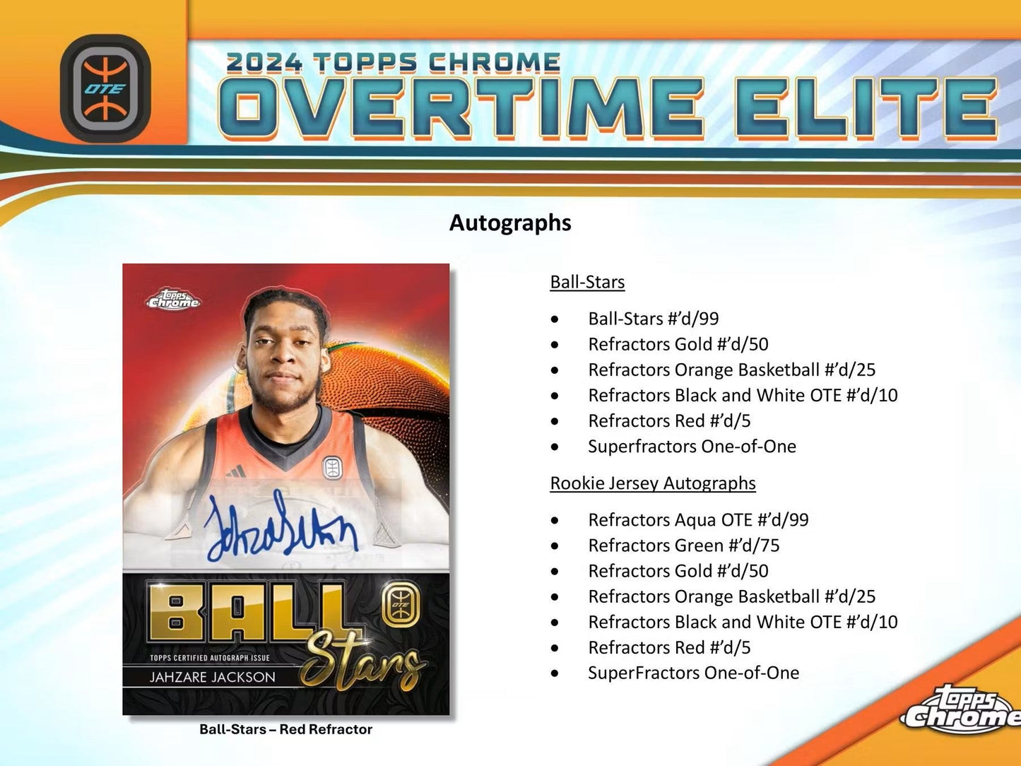 2023 - 24 Topps Chrome Overtime Elite Basketball Hobby Box - Columbia Hobby - Sports Card Boxes - Toploaders - Card Savers