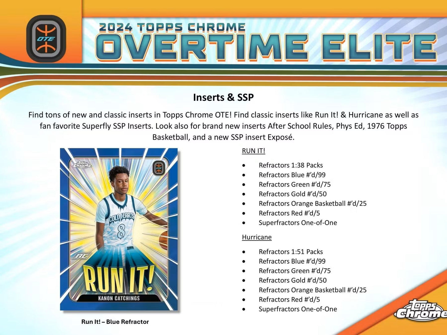 2023 - 24 Topps Chrome Overtime Elite Basketball Hobby Box - Columbia Hobby - Sports Card Boxes - Toploaders - Card Savers