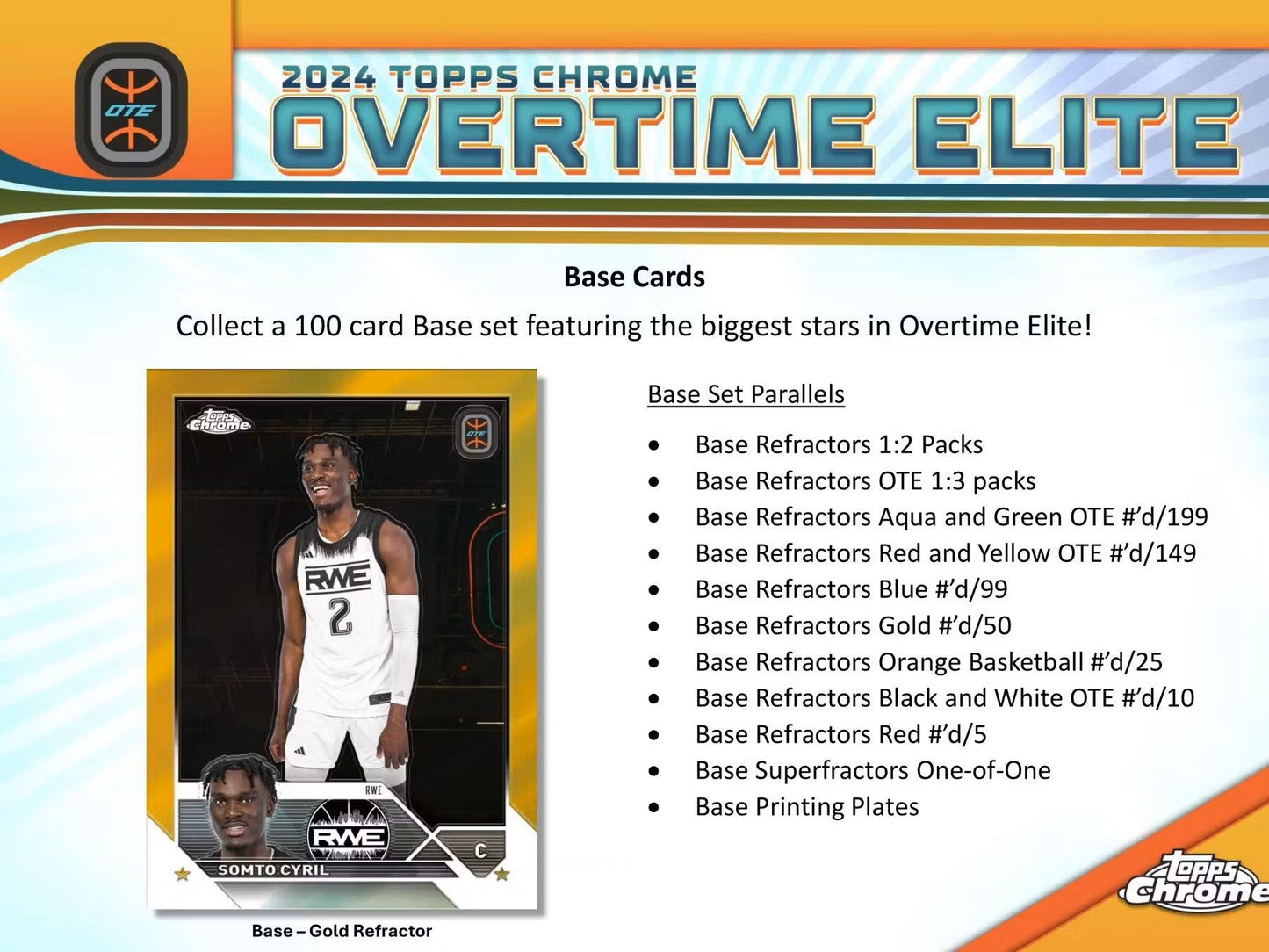 2023 - 24 Topps Chrome Overtime Elite Basketball Hobby Box - Columbia Hobby - Sports Card Boxes - Toploaders - Card Savers