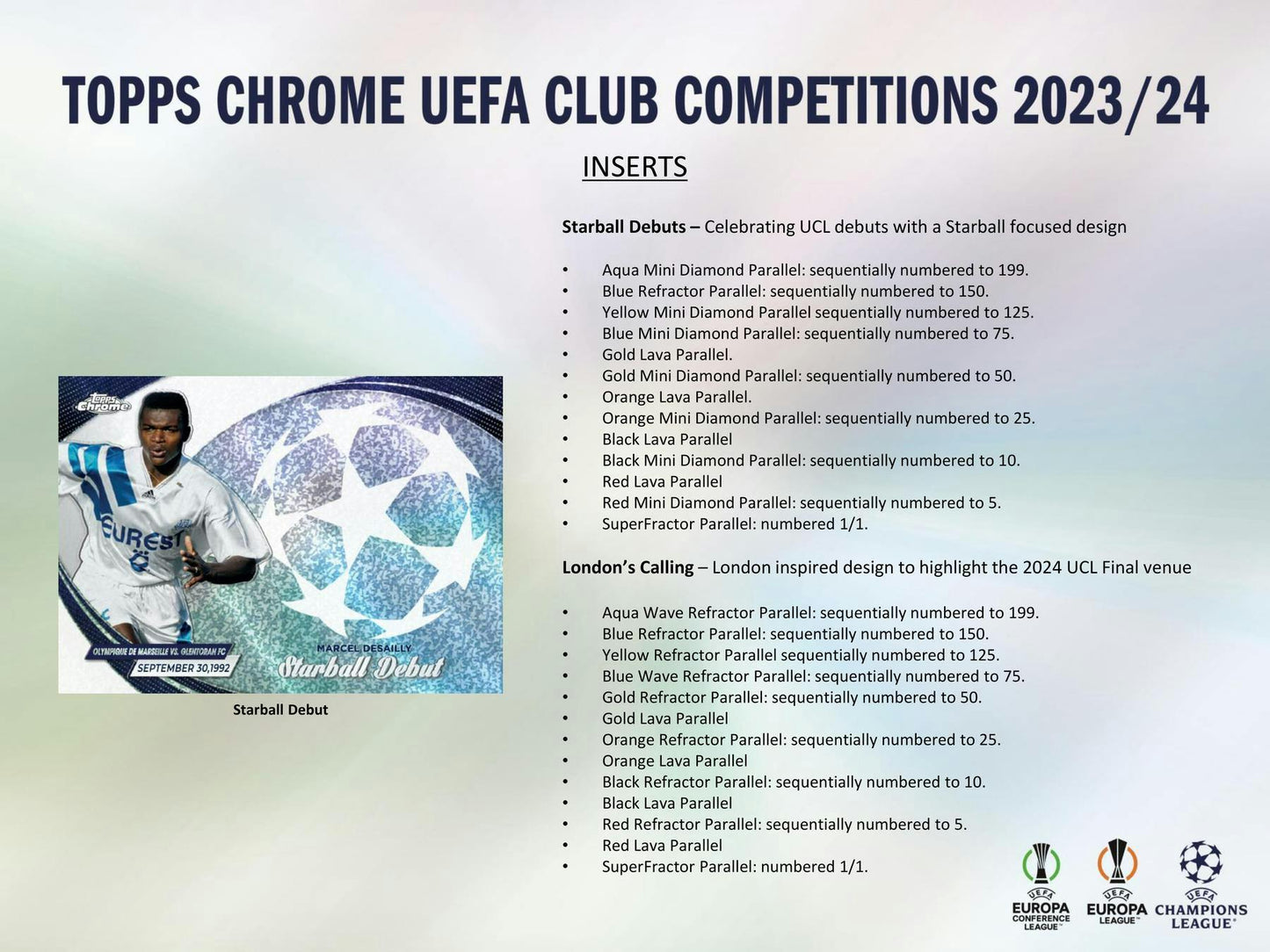 2023 - 24 Topps Chrome UEFA Club Competitions Soccer 7 - Pack Blaster Box - Columbia Hobby - Sports Card Boxes - Toploaders - Card Savers
