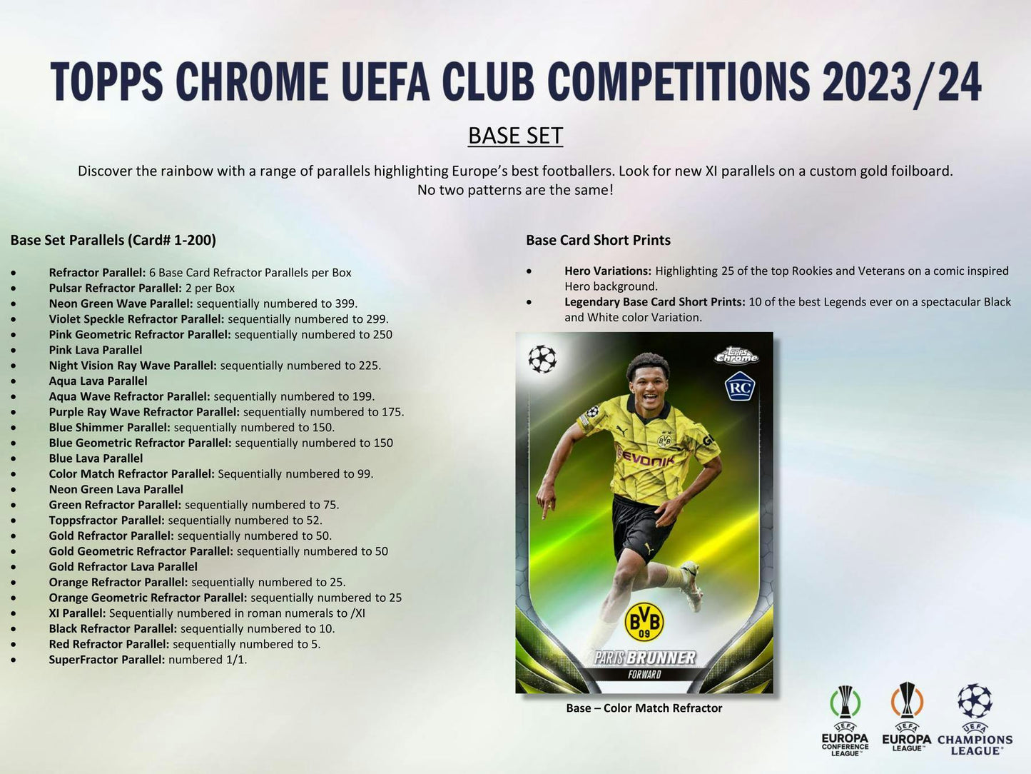 2023 - 24 Topps Chrome UEFA Club Competitions Soccer 7 - Pack Blaster Box - Columbia Hobby - Sports Card Boxes - Toploaders - Card Savers