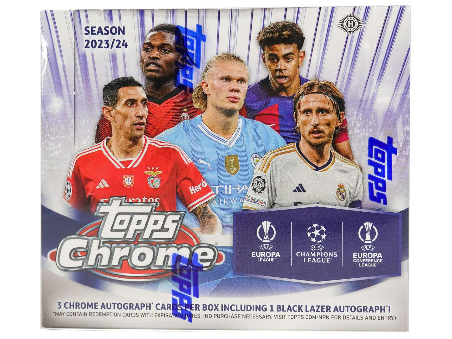 2023 - 24 Topps Chrome UEFA Club Competitions Soccer Hobby Jumbo Box - Columbia Hobby - Sports Card Boxes - Toploaders - Card Savers