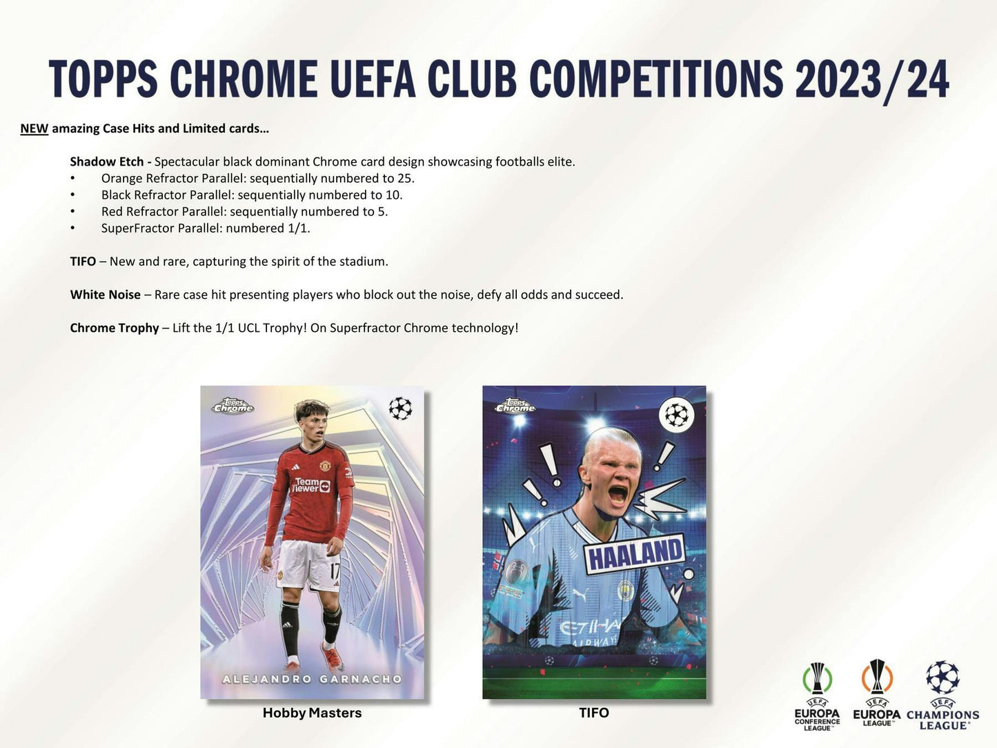 2023 - 24 Topps Chrome UEFA Club Competitions Soccer Hobby Jumbo Box - Columbia Hobby - Sports Card Boxes - Toploaders - Card Savers